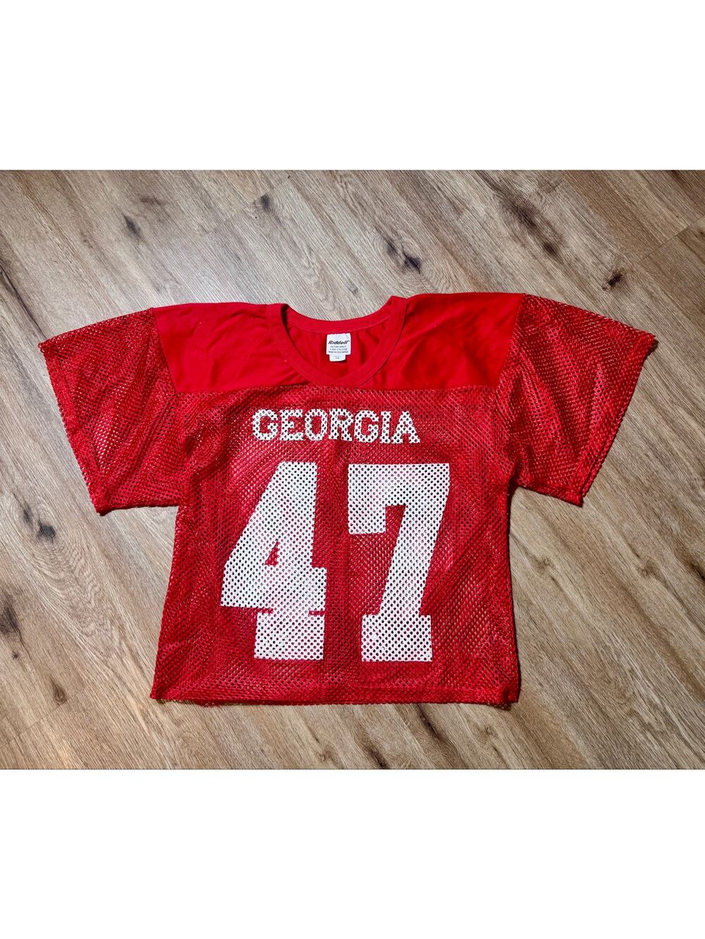 Vintage Georgia Bulldogs #47 Riddell Football Practice Jersey Adult S/M Red UGA